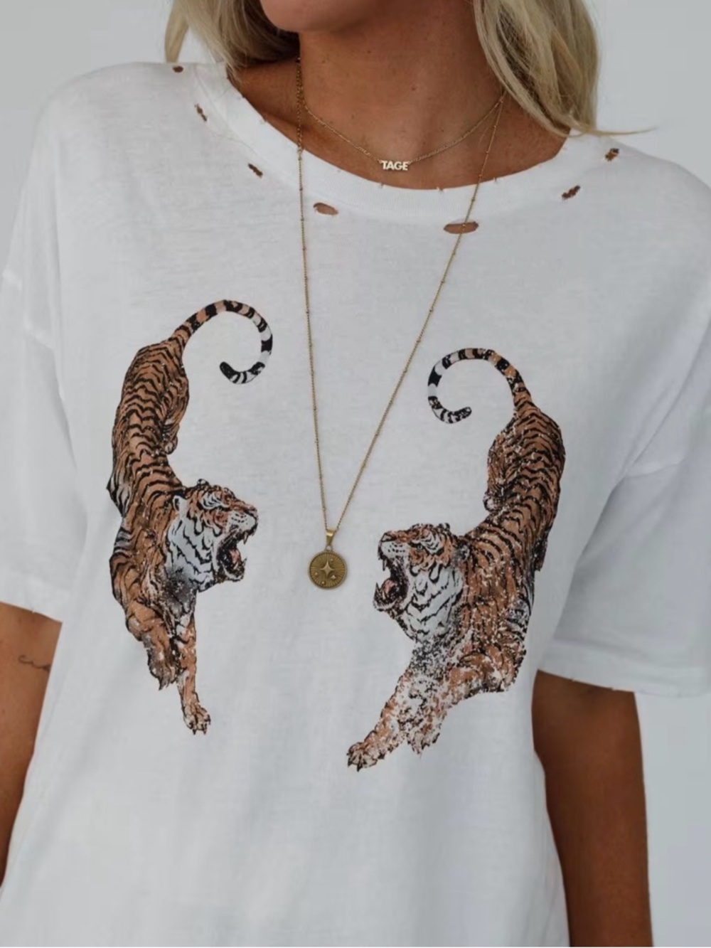 Vintage Canvas Distressed White Tee - M